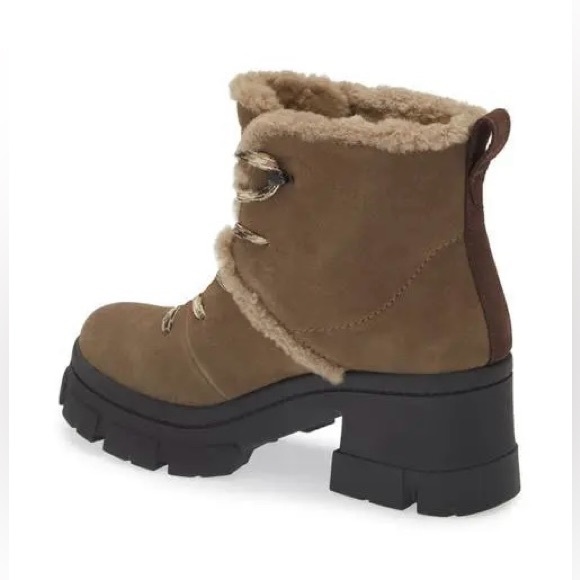 NWT NIB UGG Brooklyn Hiker Suede Sheepskin Platform Boots Hickory Brown Size 8 - Picture 3 of 11